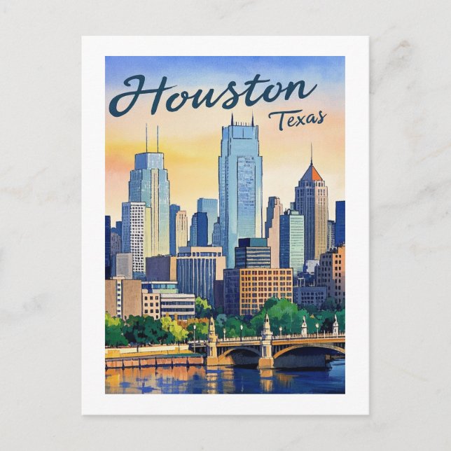 Houston Texas Postcard Vykort (Framsida)