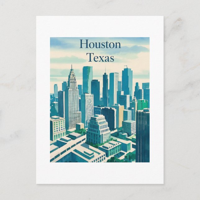 Houston Texas Postcard Vykort (Framsida)