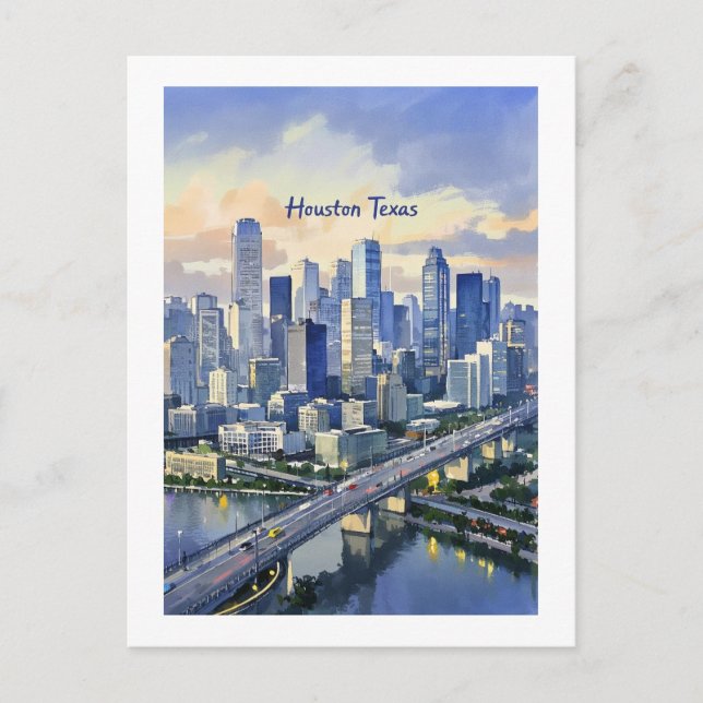 Houston Texas Postcard Vykort (Framsida)