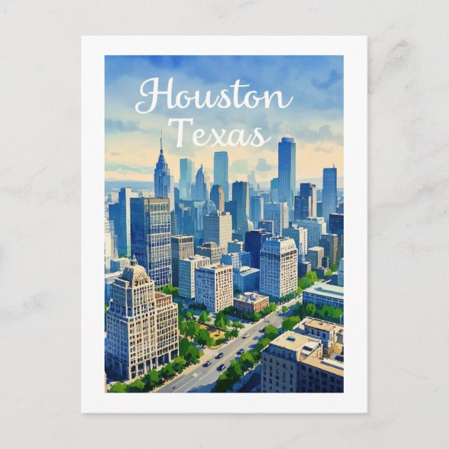 Houston Texas Postcard Vykort (Framsida)