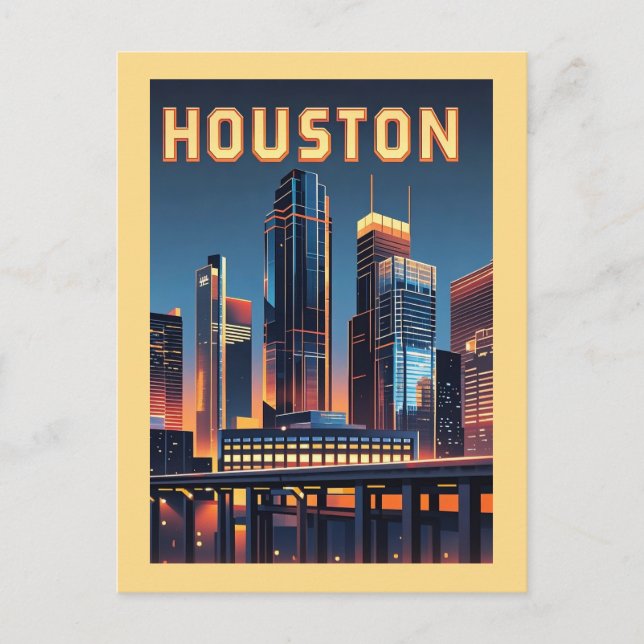 Houston Texas Postcard Vykort (Framsida)