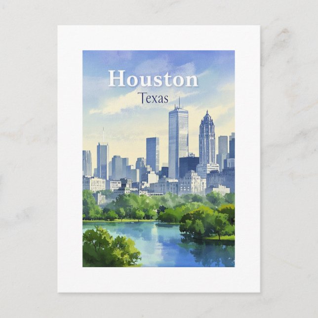 Houston Texas Postcard Vykort (Framsida)