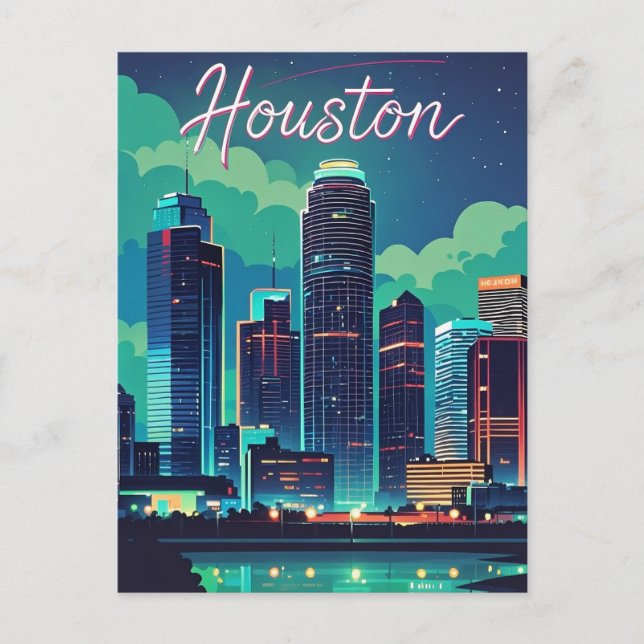 Houston Texas Postcard Vykort (Framsida)