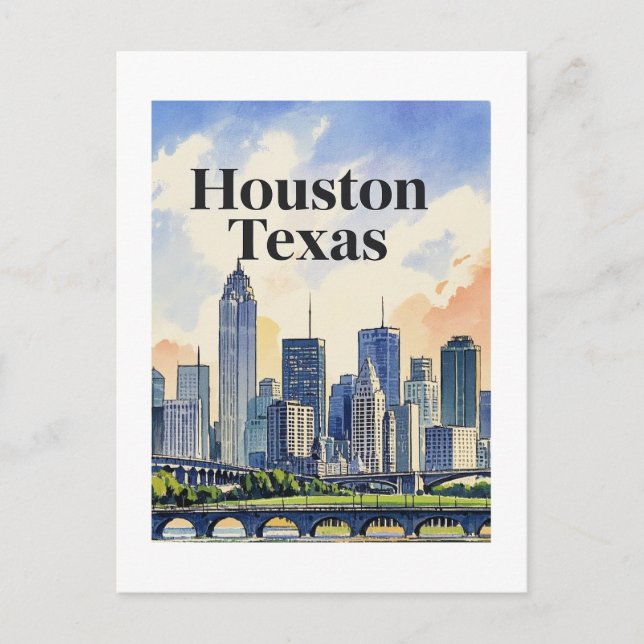 Houston Texas Postcard Vykort (Framsida)
