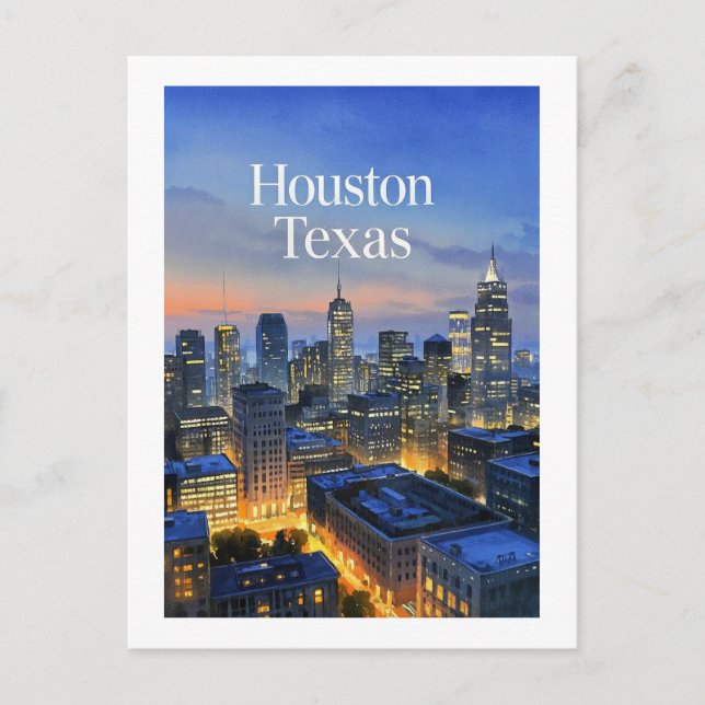 Houston Texas Postcard Vykort (Framsida)