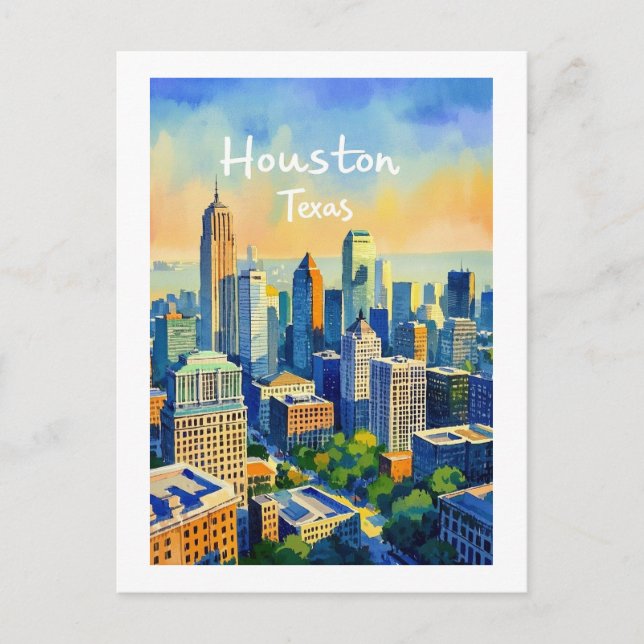 Houston Texas Postcard Vykort (Framsida)