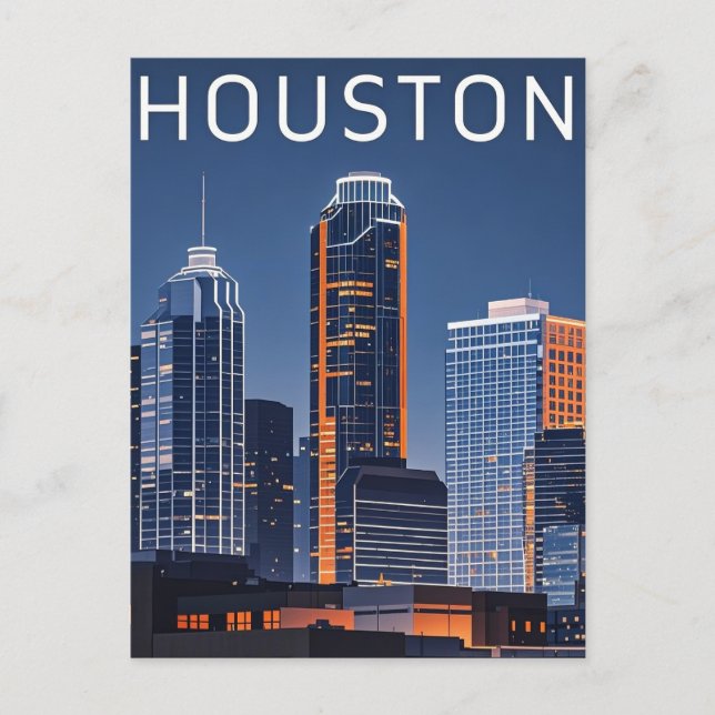 Houston Texas Postcard Vykort (Framsida)