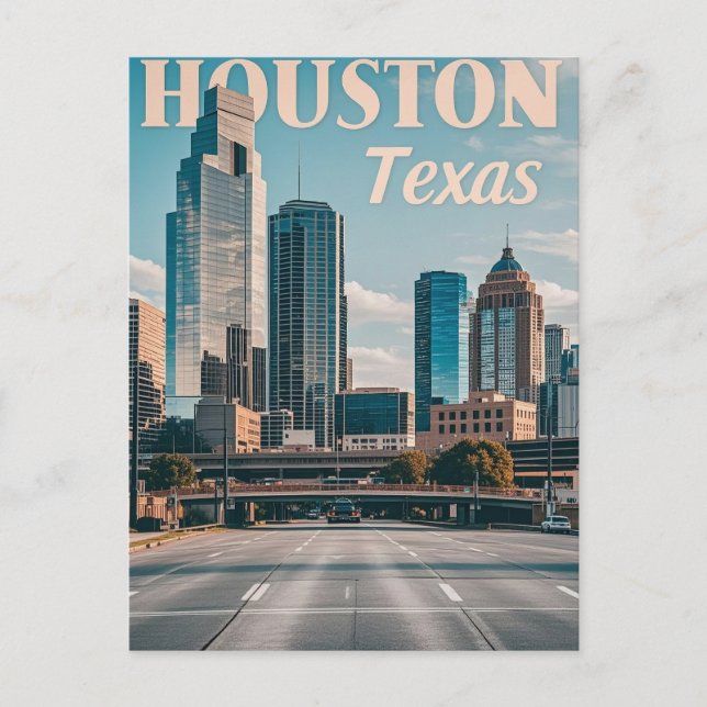 Houston Texas Postcard Vykort (Framsida)