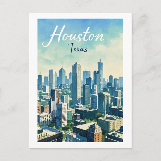 Houston Texas Postcard Vykort (Framsida)