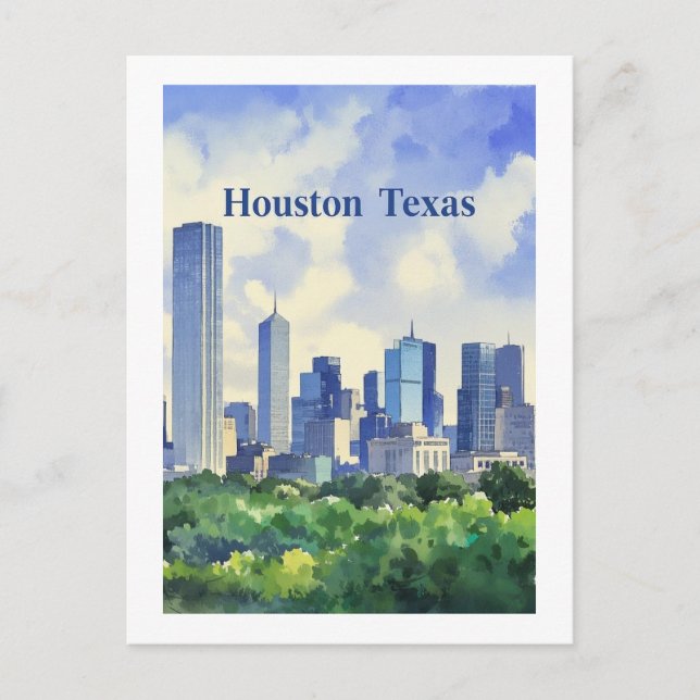 Houston Texas Postcard Vykort (Framsida)