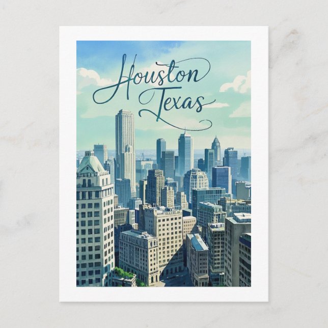 Houston Texas Postcard Vykort (Framsida)
