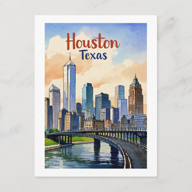 Houston Texas Postcard Vykort (Framsida)