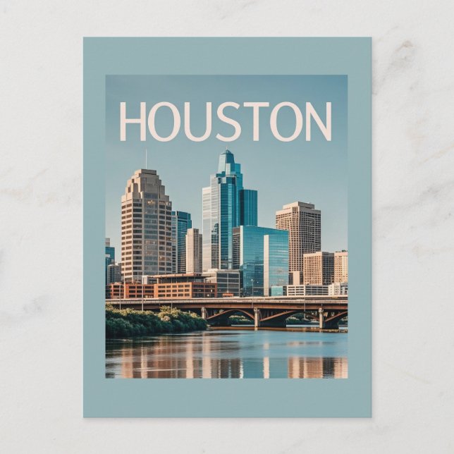 Houston Texas Postcard Vykort (Framsida)