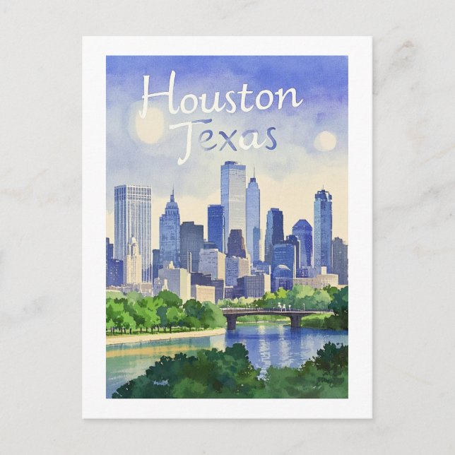 Houston Texas Postcard Vykort (Framsida)