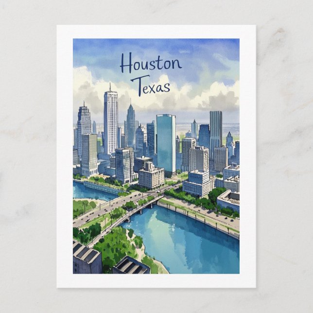 Houston Texas Postcard Vykort (Framsida)