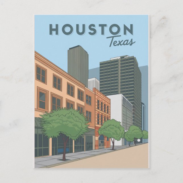 Houston Texas Postcard Vykort (Framsida)
