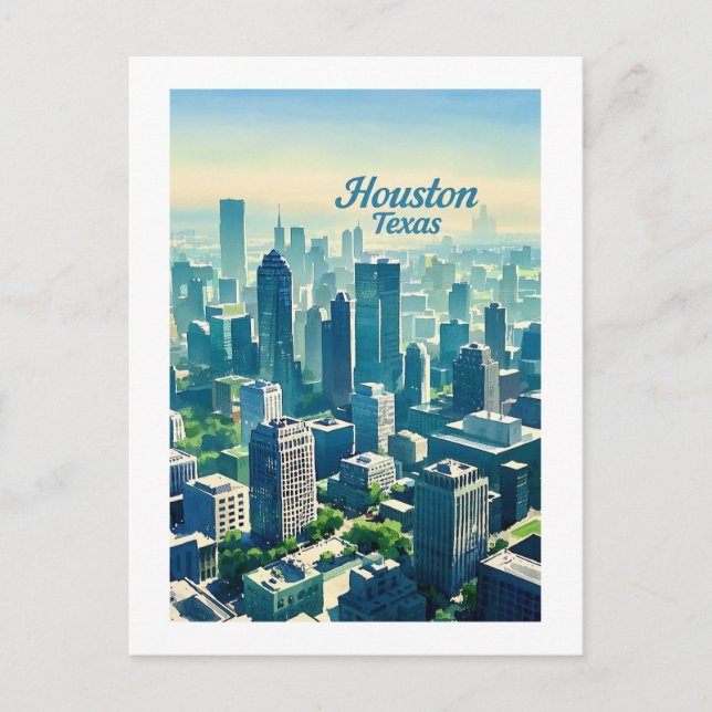 Houston Texas Postcard Vykort (Framsida)