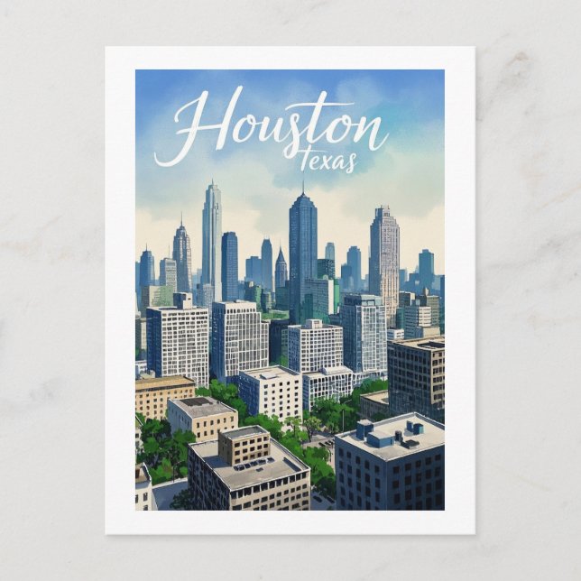 Houston Texas Postcard Vykort (Framsida)