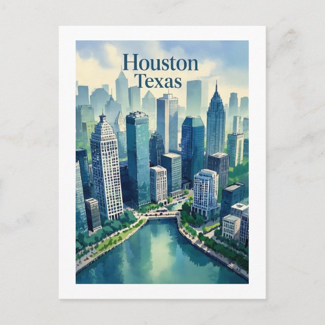 Houston Texas Postcard Vykort (Framsida)