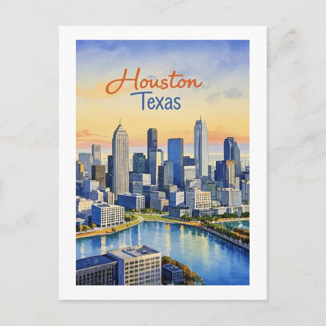 Houston Texas Postcard Vykort (Framsida)