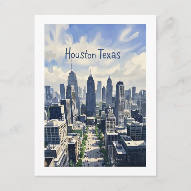 Houston Texas Postcard Vykort (Framsida)