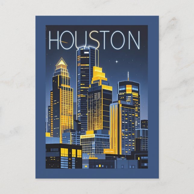 Houston Texas Postcard Vykort (Framsida)