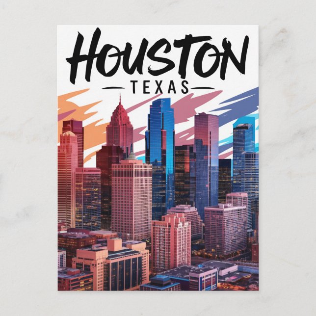 Houston Texas Postcard Vykort (Framsida)