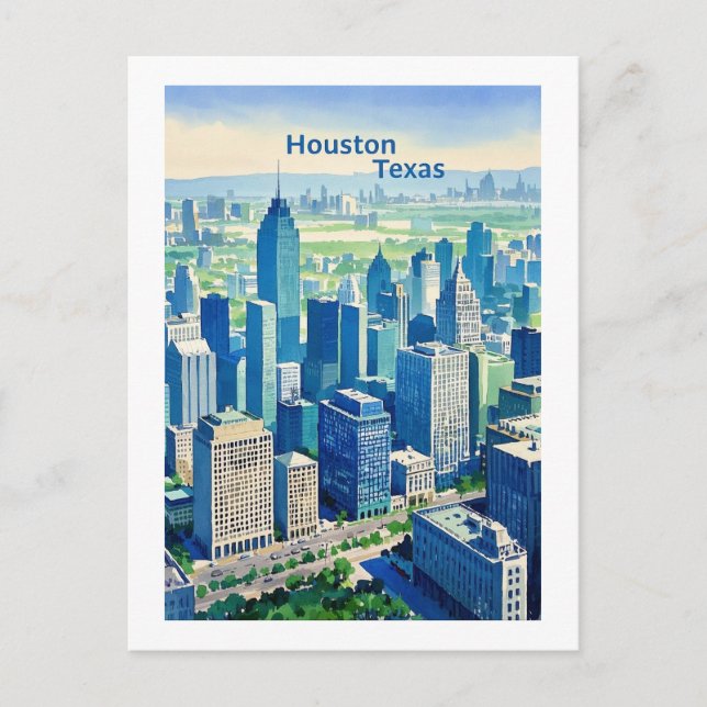 Houston Texas Postcard Vykort (Framsida)