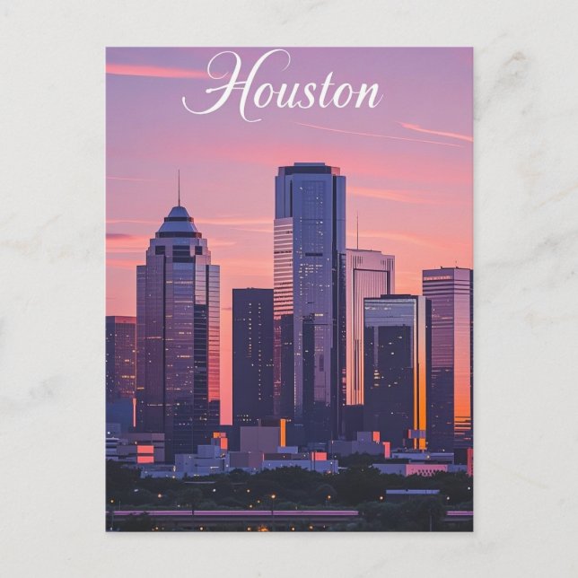 Houston Texas Postcard Vykort (Framsida)