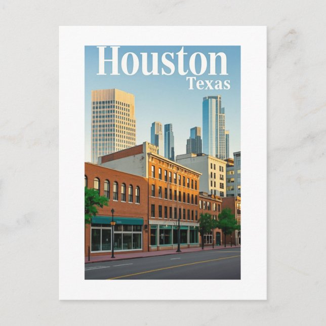 Houston Texas Postcard Vykort (Framsida)