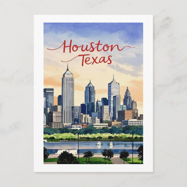 Houston Texas Postcard Vykort (Framsida)