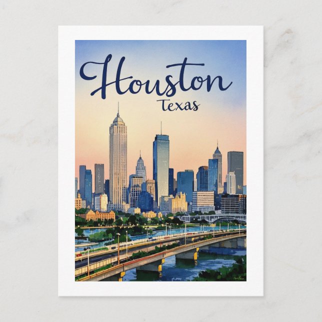 Houston Texas Postcard Vykort (Framsida)