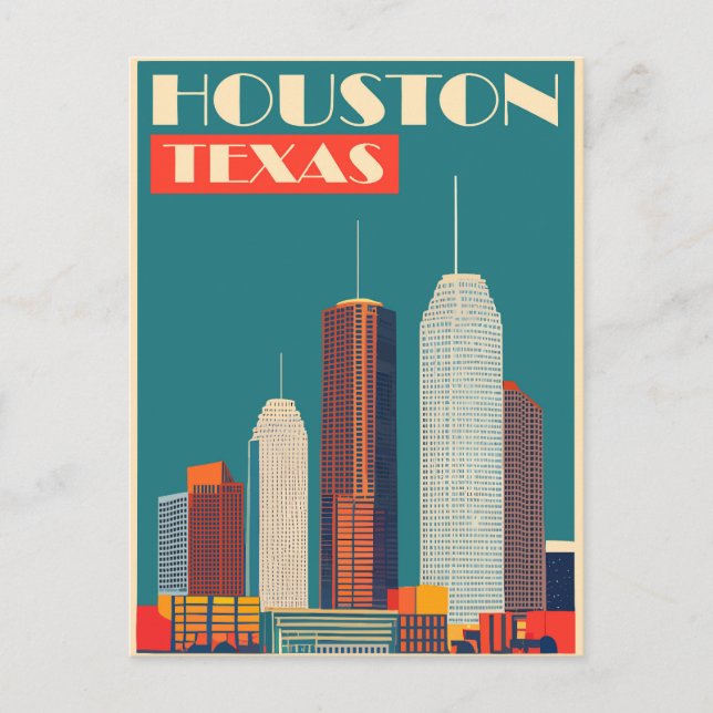 Houston, Texas, Resa Vykort (Framsida)