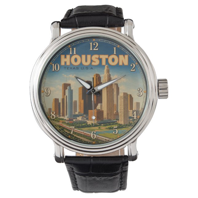Houston Texas Skyline  Armbandsur (Framsida)