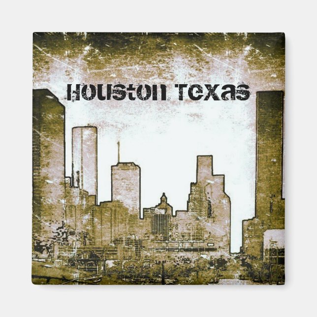 Houston Texas Skyline Art (Magnet) Magnet (Framsidan)