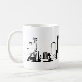 Houston, Texas Skyline, Black - Line Art Kaffemugg