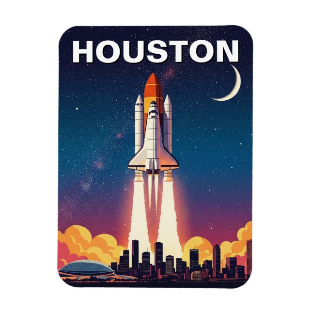 Houston Texas Skyline Cityscape fall Magnet (Vertikal)