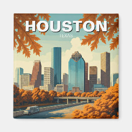 Houston Texas Skyline Cityscape höst Magnet