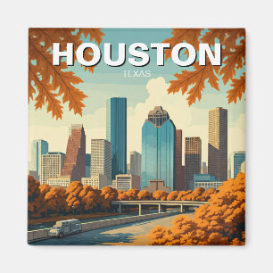Houston Texas Skyline Cityscape höst Magnet