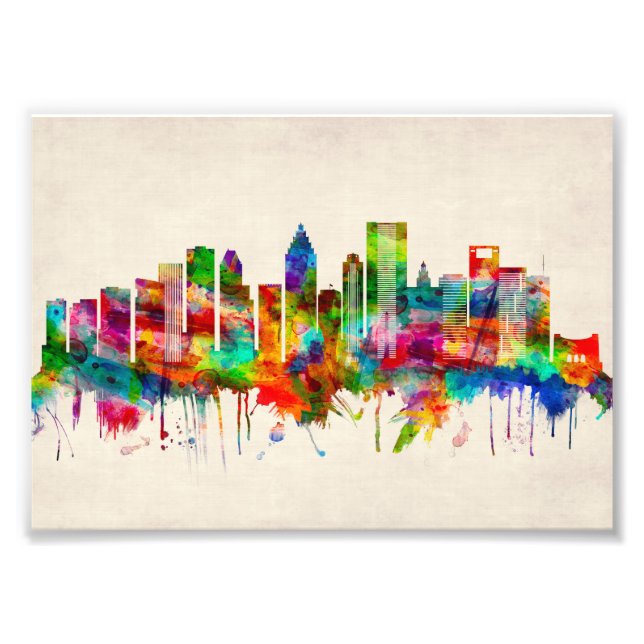 Houston Texas Skyline Fototryck (Framsidan)