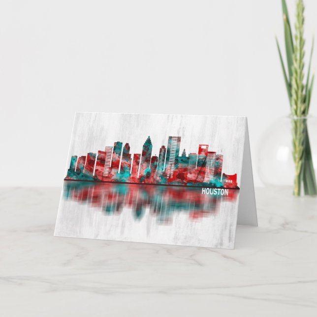 Houston Texas Skyline Helgkort (Framsida)