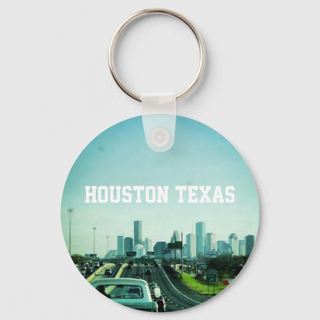 Houston Texas Skyline (Keychain) Nyckelring (Framsida)