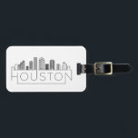 Houston, Texas Skyline Luggage Tag Bagagebricka<br><div class="desc">Ett unikt bagagemärke som representerar Houstons vackra stad Texas.  Den här märkrn illustrerar stadens unika skylt med namn under.</div>