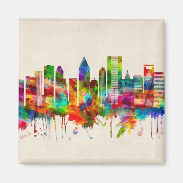 Houston Texas Skyline Magnet (Framsidan)