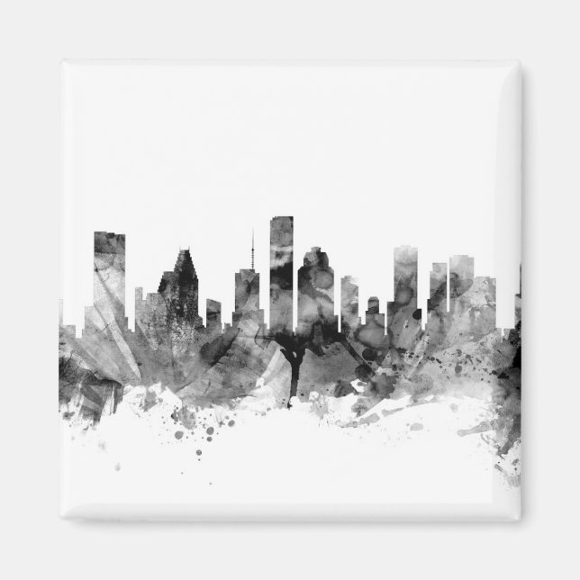 Houston Texas Skyline Magnet (Framsidan)