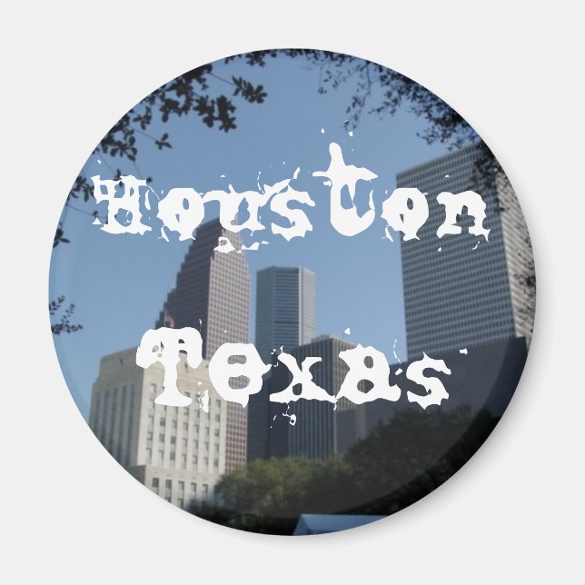 Houston Texas Skyline Magnet (Framsidan)