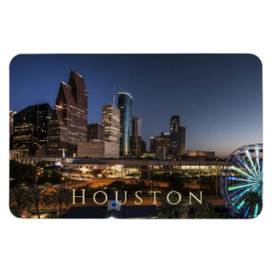 Houston, Texas Skyline, Night Ljus Magnet