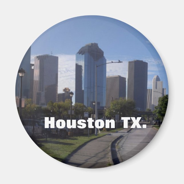 Houston Texas Skyline (Panoramic) Magnet (Framsidan)