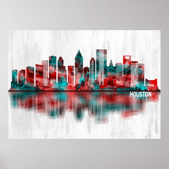 Houston Texas Skyline Poster (Framsidan)