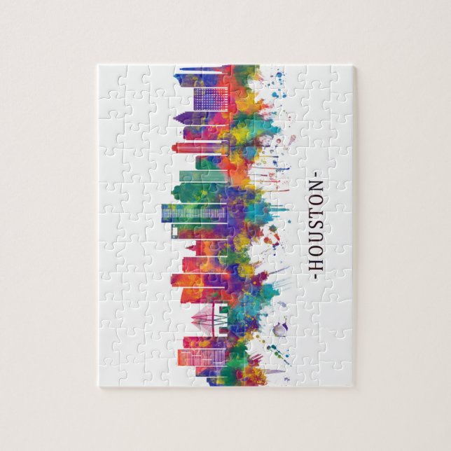 Houston Texas Skyline Pussel (Vertikal)